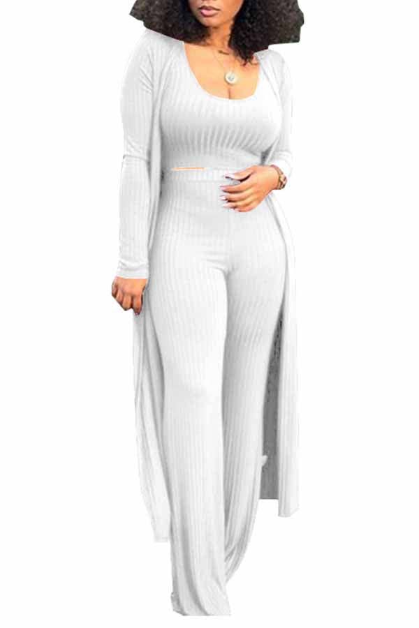 MB FASHION RIBBED CARDIGAN AND CROP TOP 3 PCS SET 9294LY