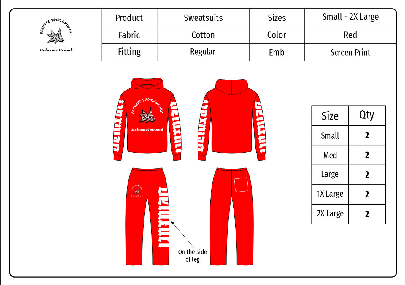 Deluxuri distressed patch sweatsuits