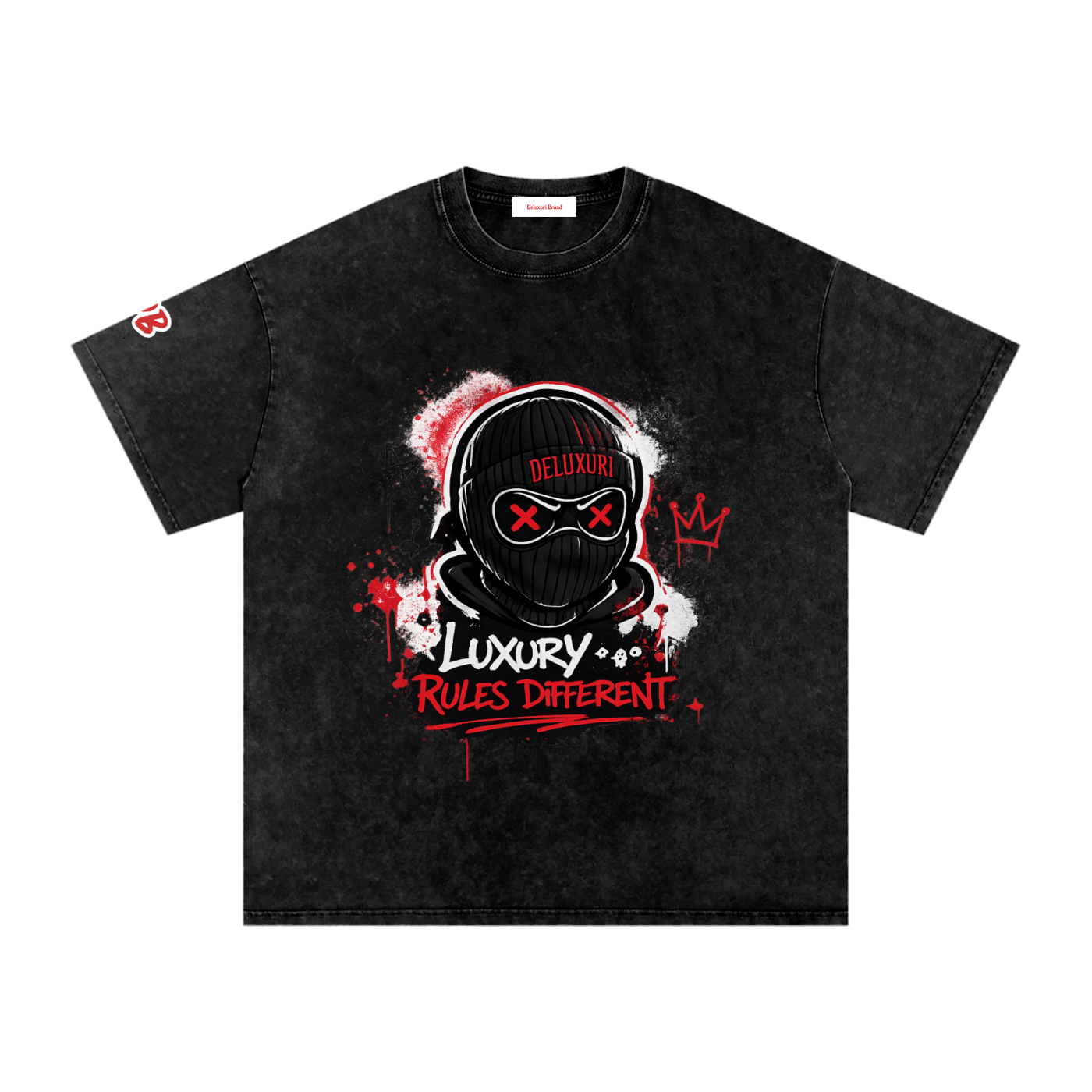 Deluxuri Snow Washed Oversized Cotton T-Shirt