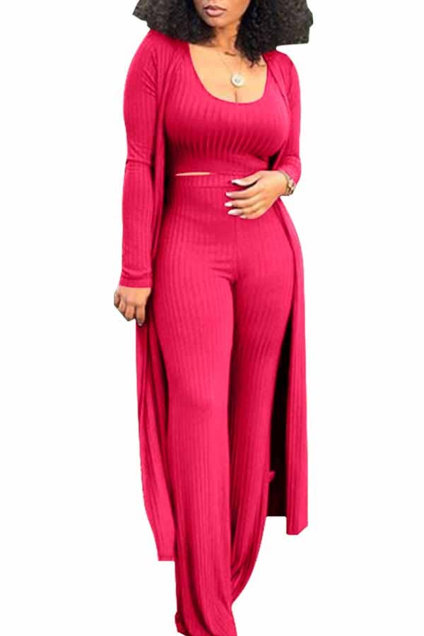 MB FASHION RIBBED CARDIGAN AND CROP TOP 3 PCS SET 9294LY