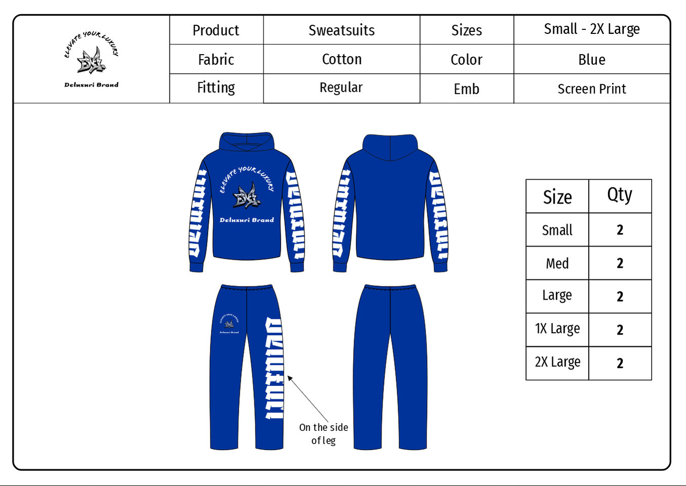 Deluxuri distressed patched sweatsuits