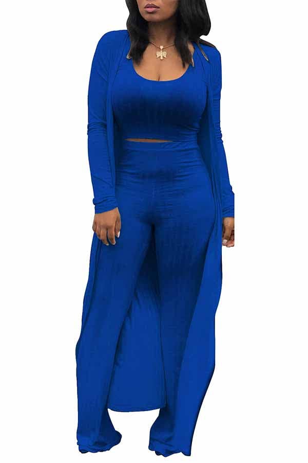 MB FASHION RIBBED CARDIGAN AND CROP TOP 3 PCS SET 9294LY