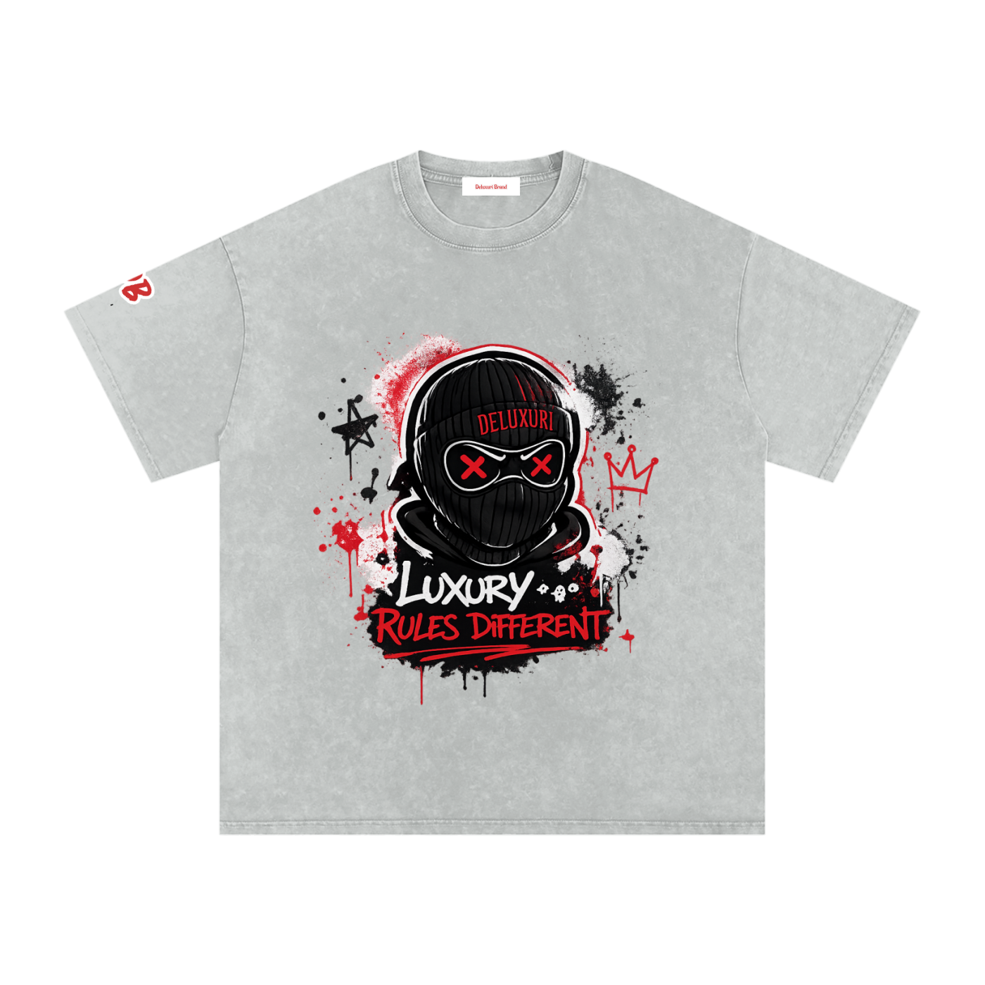 Deluxuri Snow Washed Oversized Cotton T-Shirt