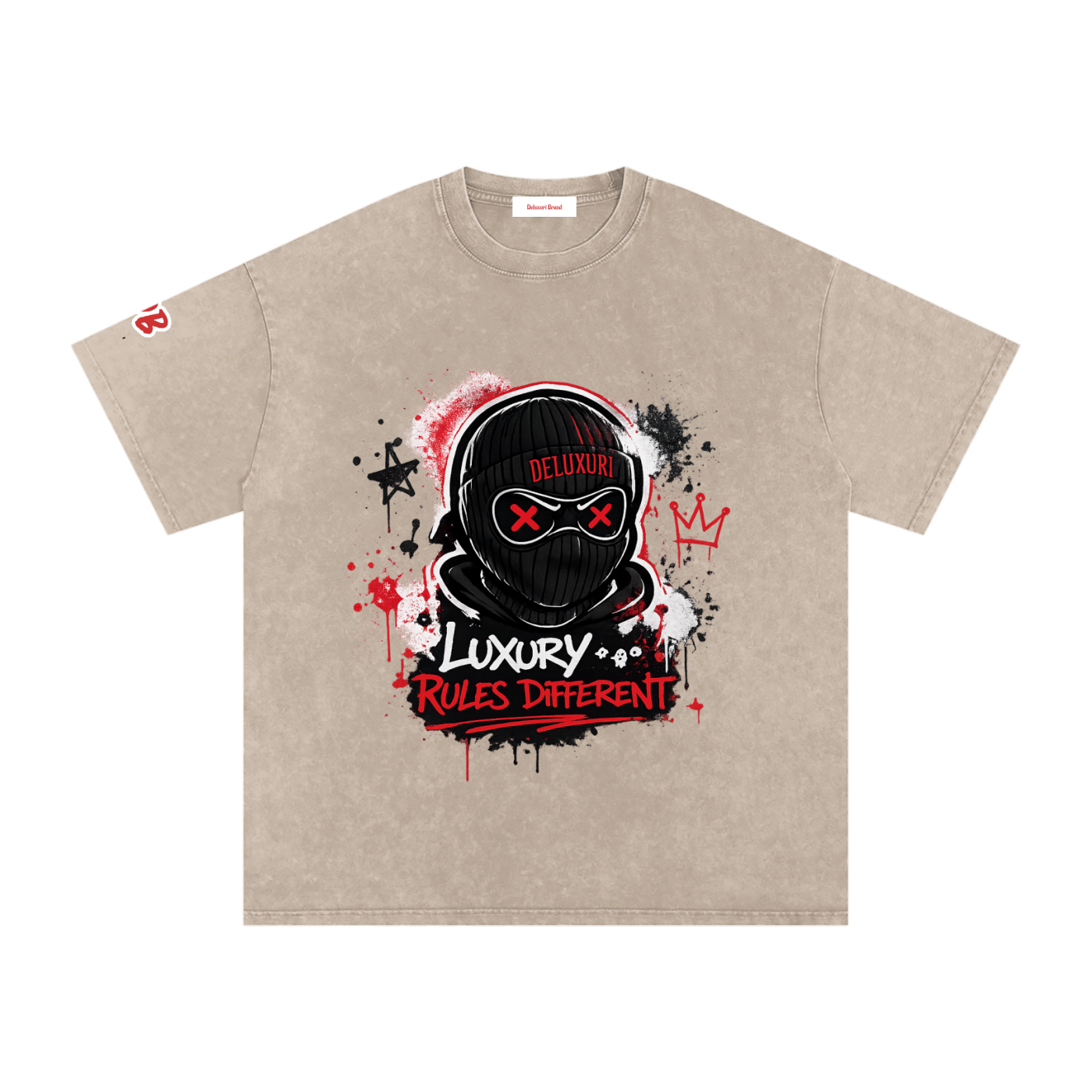 Deluxuri Snow Washed Oversized Cotton T-Shirt