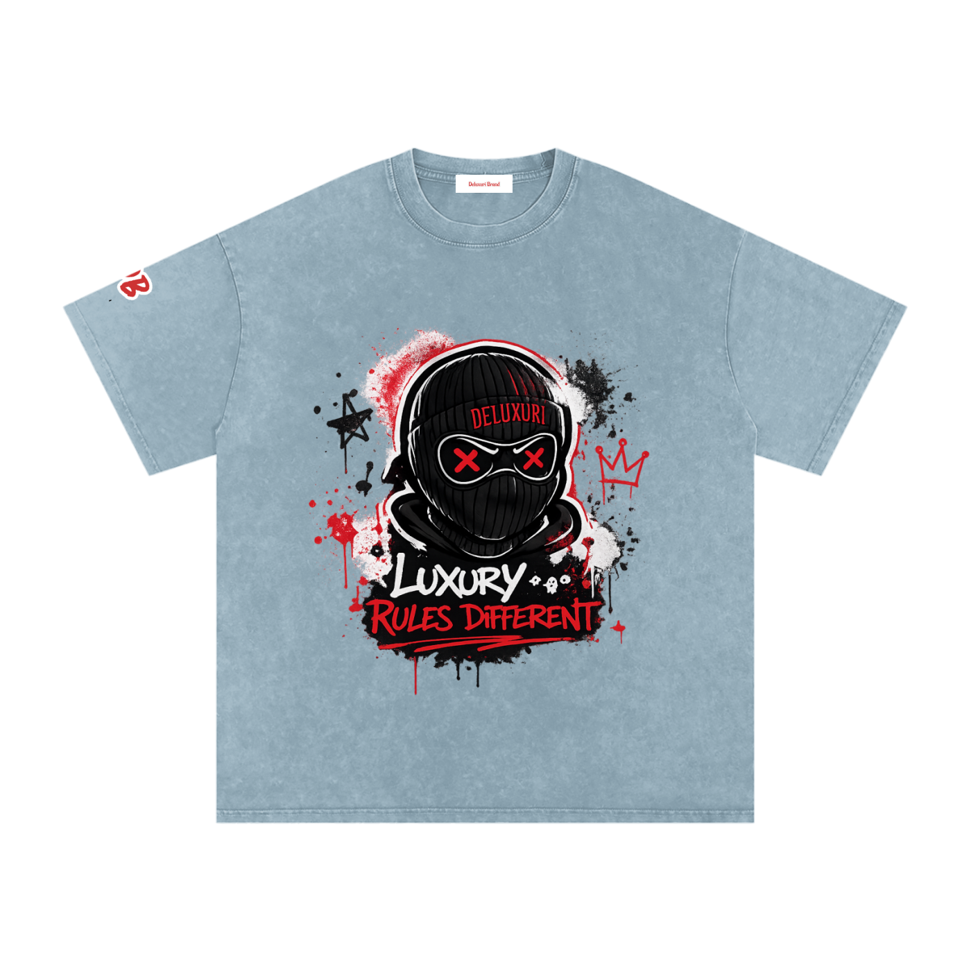 Deluxuri Snow Washed Oversized Cotton T-Shirt