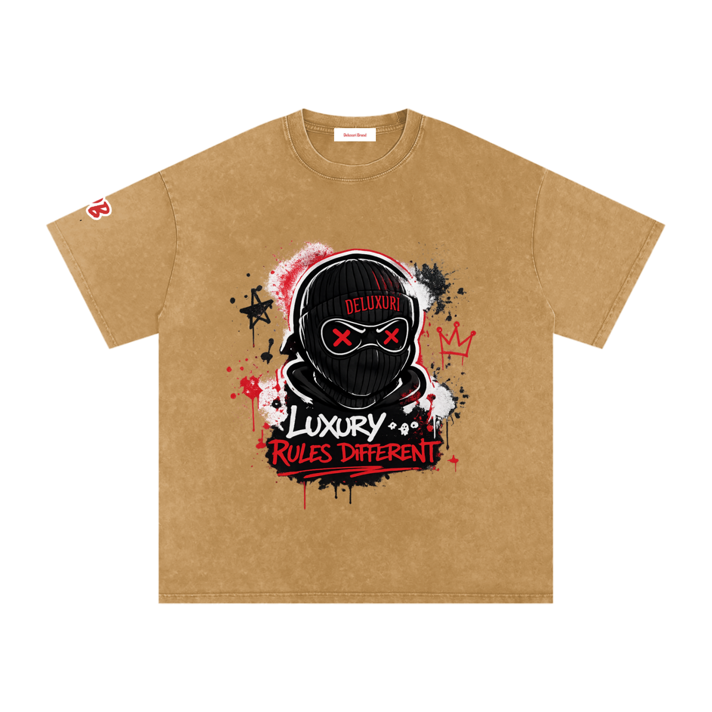 Deluxuri Snow Washed Oversized Cotton T-Shirt