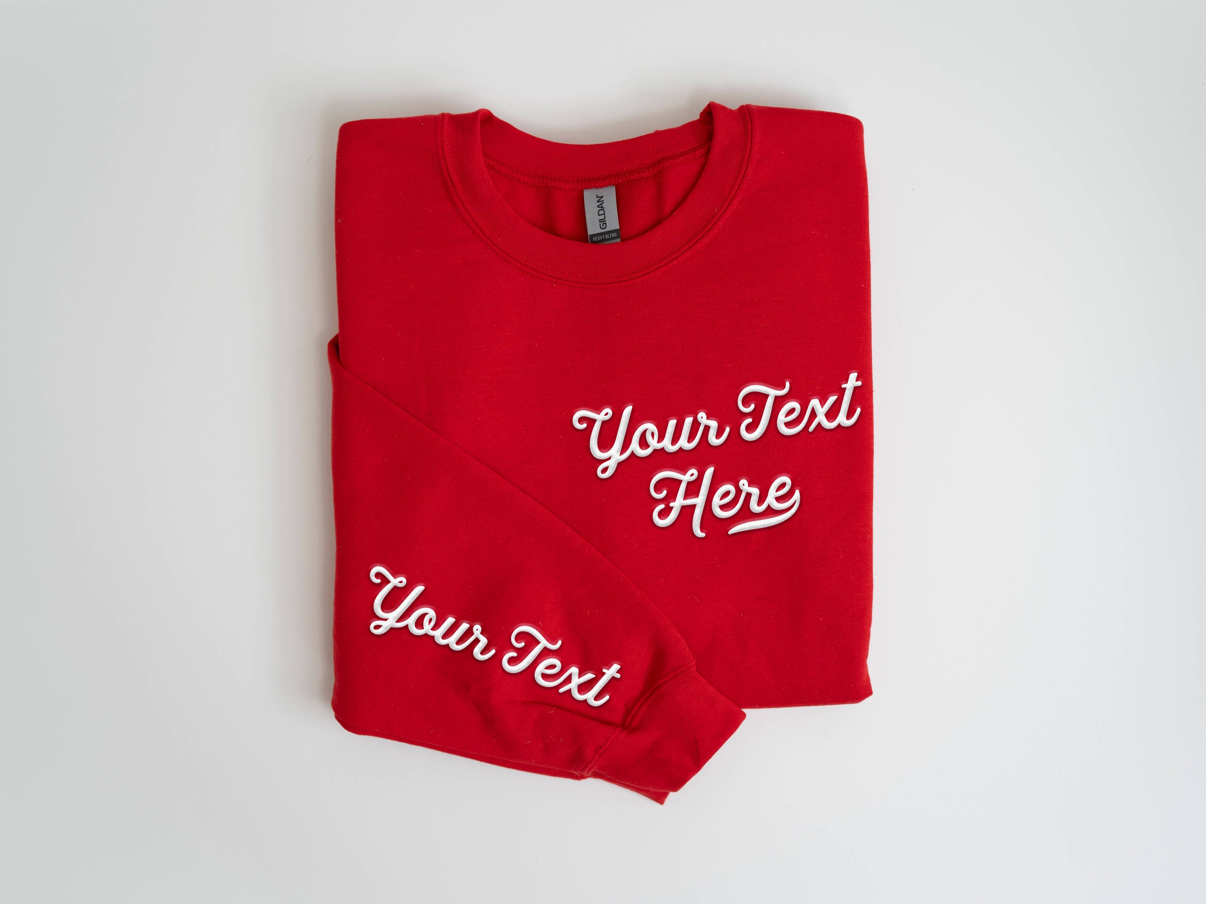 CUSTOM Pocket & Sleeve Embossed Puff Print Unisex Sweatshirt