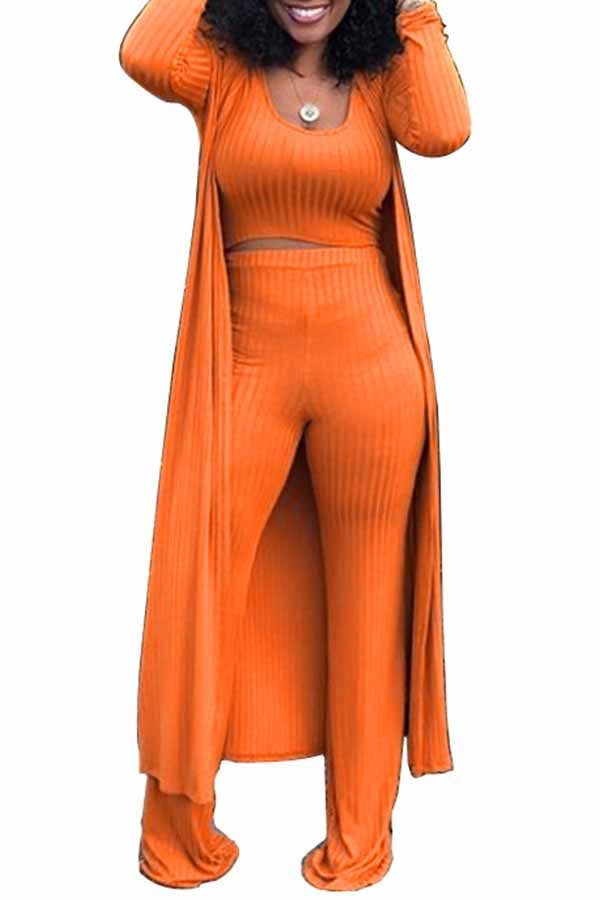 MB FASHION RIBBED CARDIGAN AND CROP TOP 3 PCS SET 9294LY