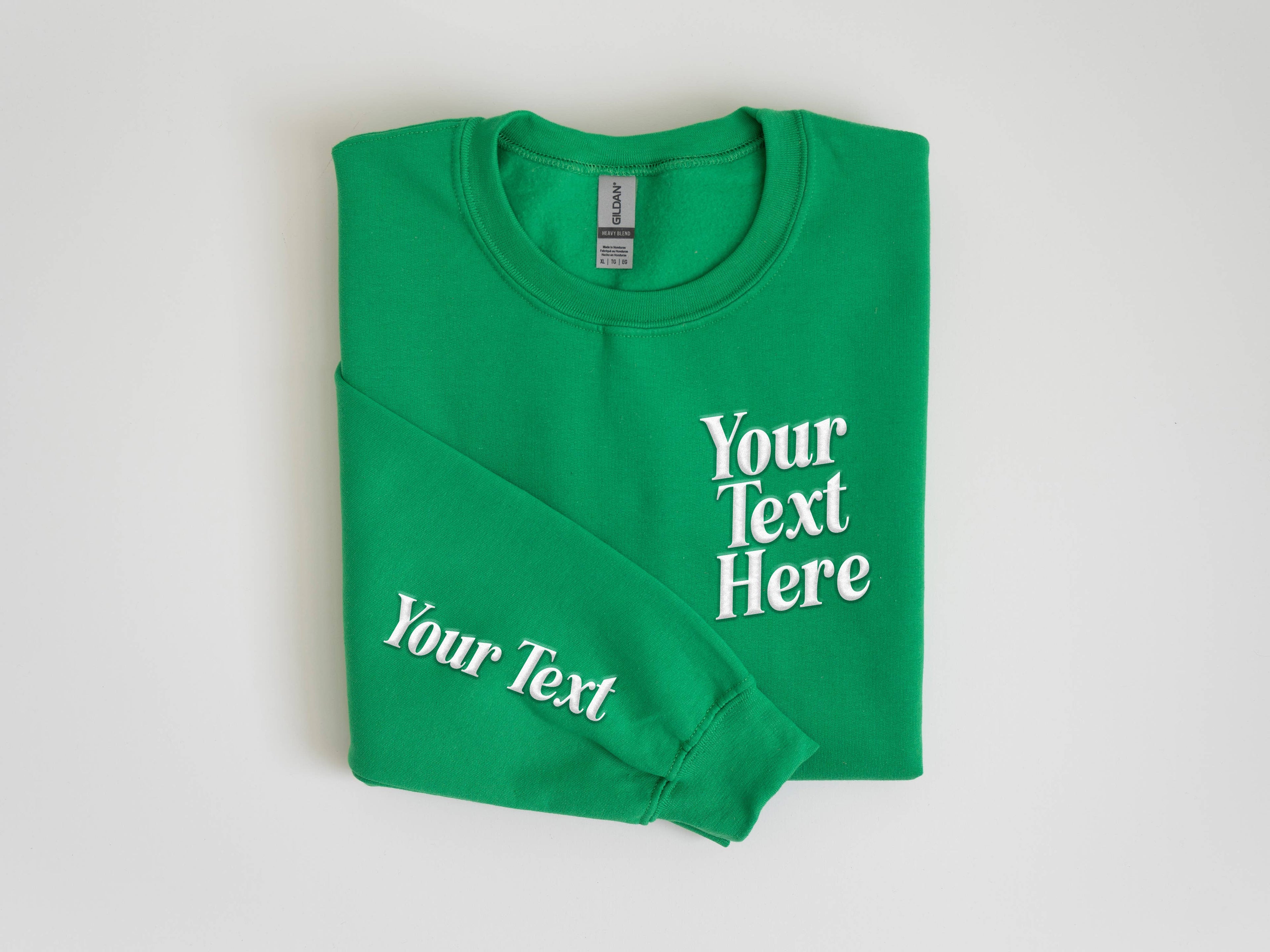 CUSTOM Pocket & Sleeve Embossed Puff Print Unisex Sweatshirt