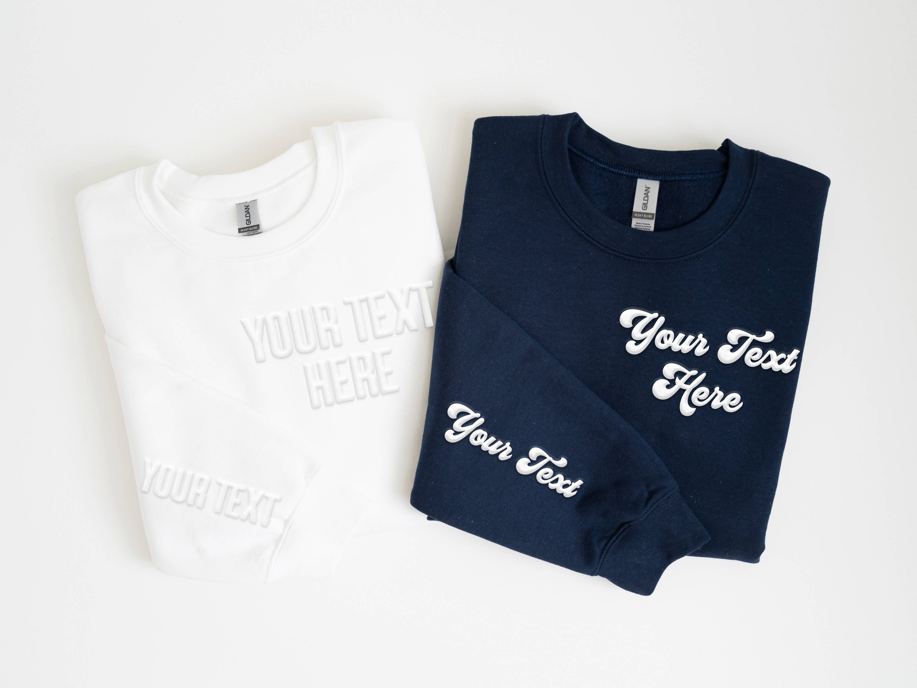 CUSTOM Pocket & Sleeve Embossed Puff Print Unisex Sweatshirt
