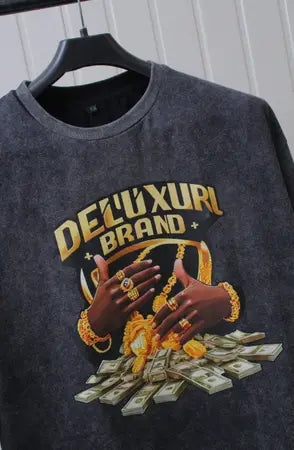 Personalized 12 Acid Washed DTF+Puff Print T-Shirts (As Discussed)