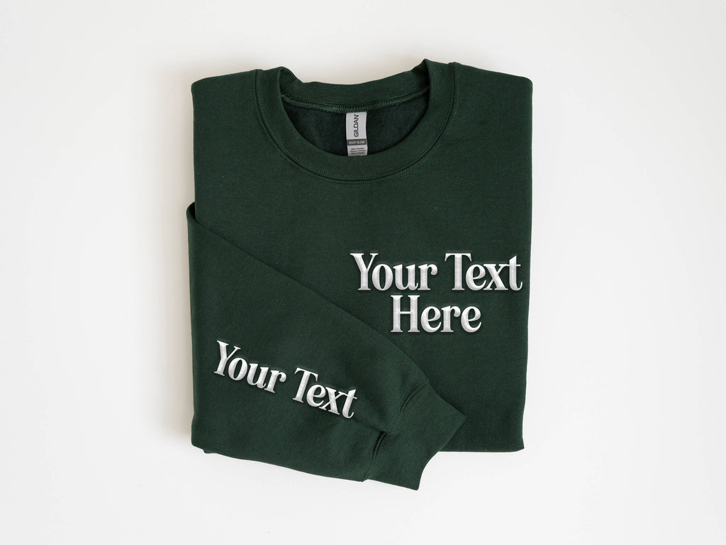 CUSTOM Pocket & Sleeve Embossed Puff Print Unisex Sweatshirt