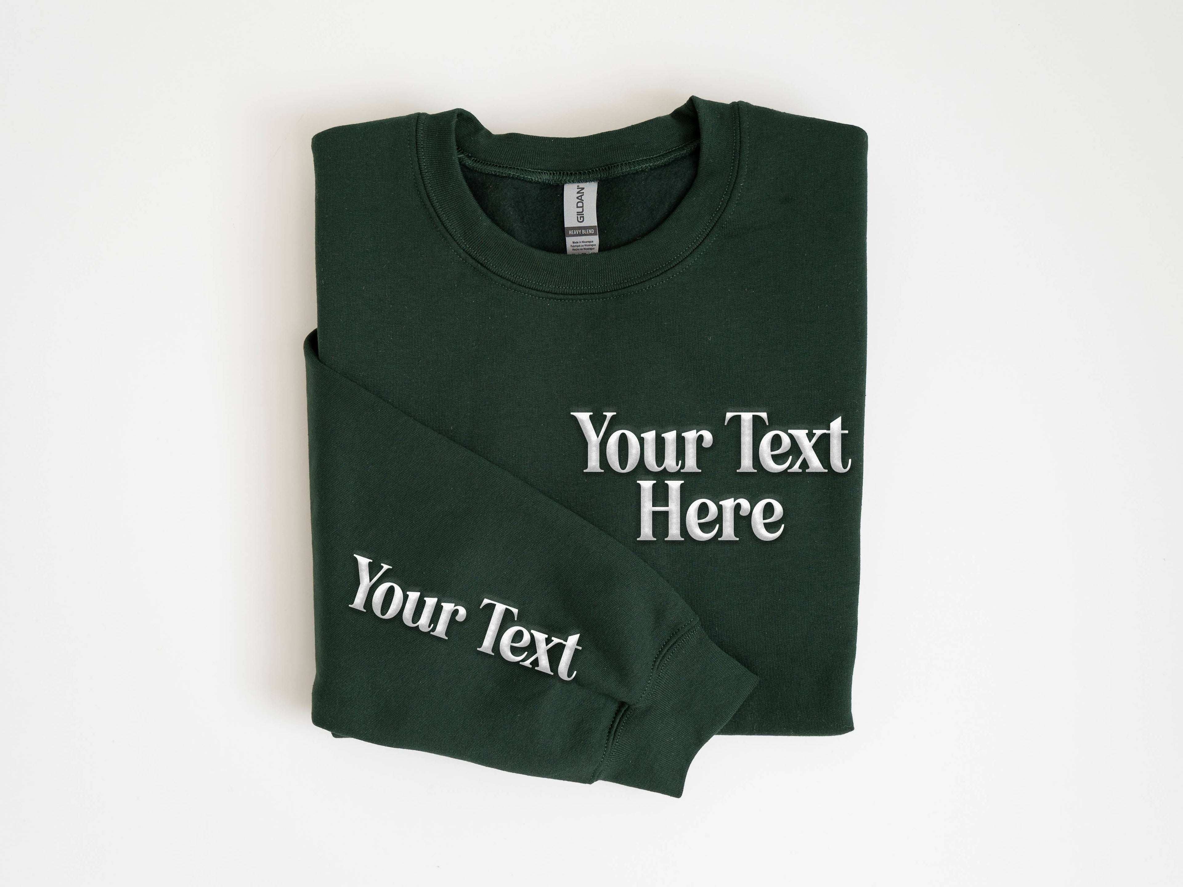 CUSTOM Pocket & Sleeve Embossed Puff Print Unisex Sweatshirt