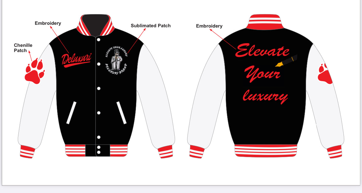 Personalized 20 Wool Leather Embroidered Varsity Jackets (As Discussed)