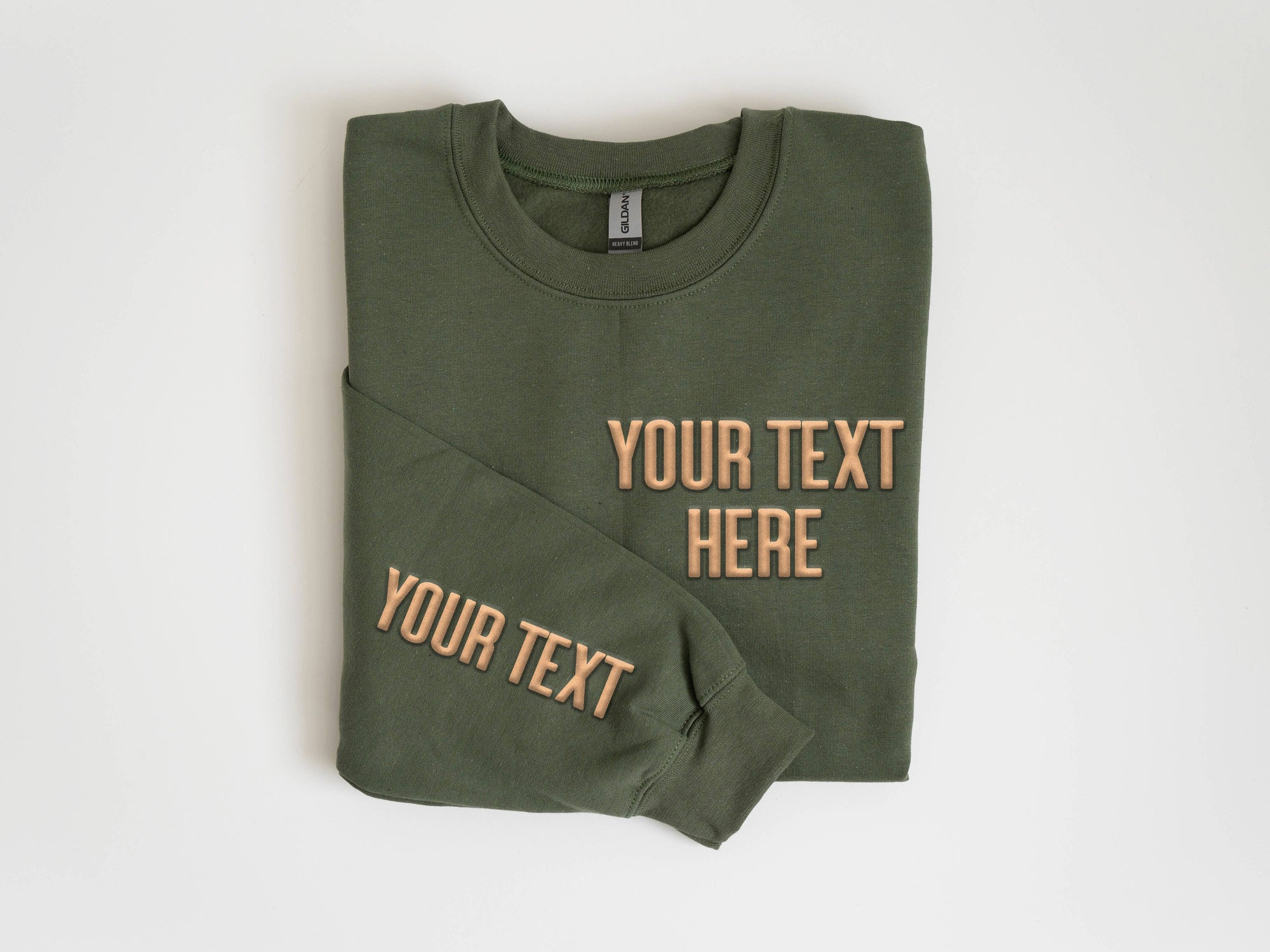 CUSTOM Pocket & Sleeve Embossed Puff Print Unisex Sweatshirt