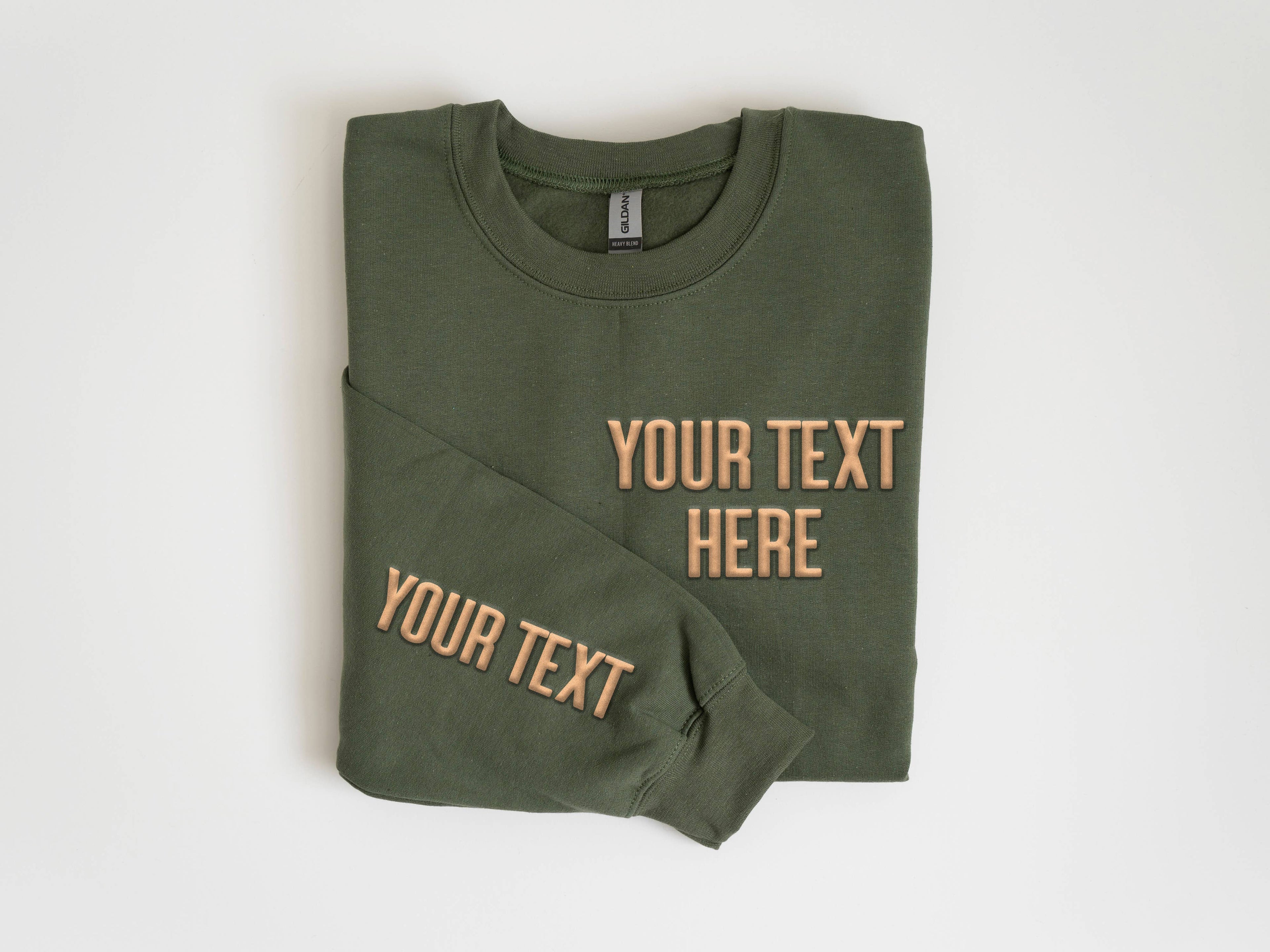 CUSTOM Pocket & Sleeve Embossed Puff Print Unisex Sweatshirt