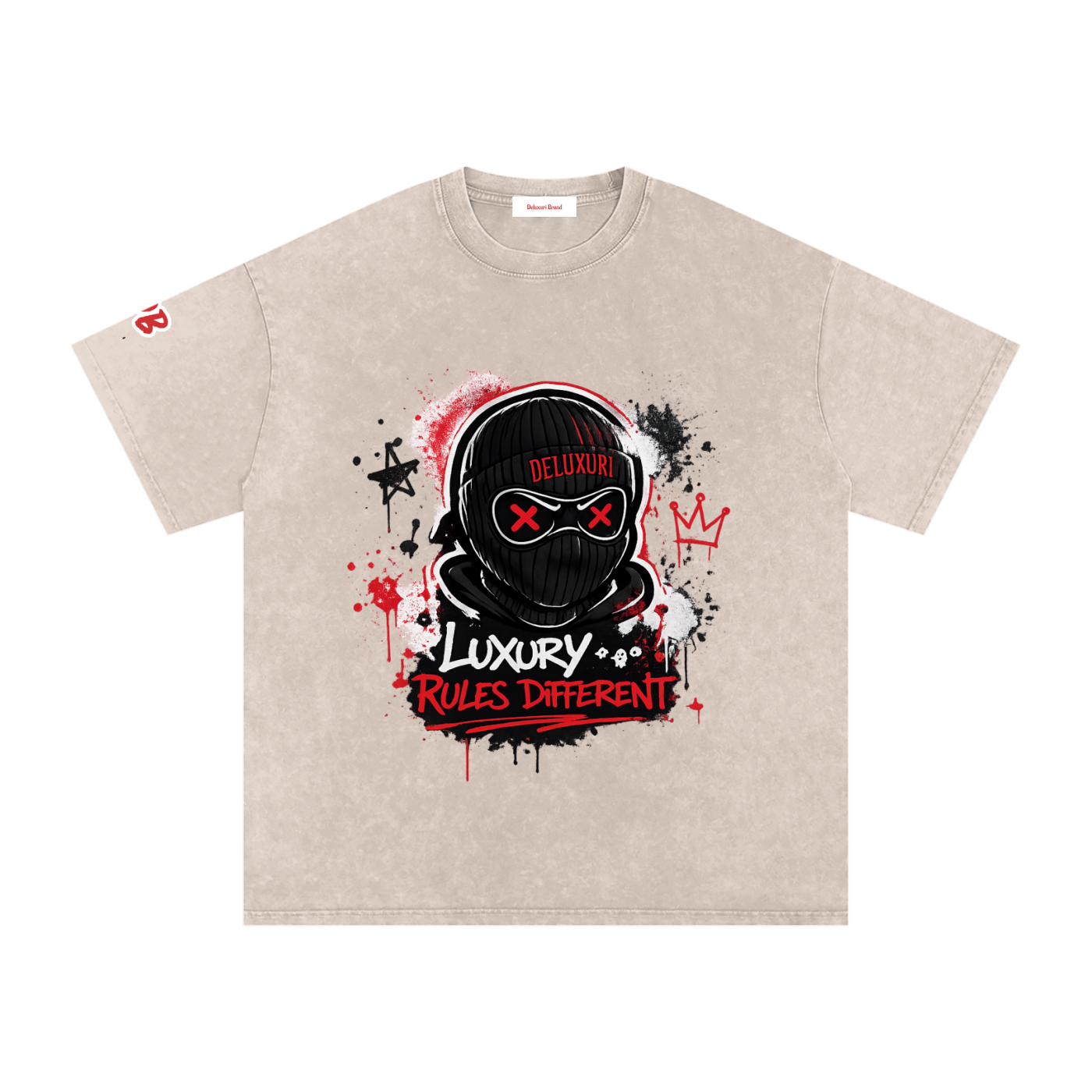 Deluxuri Snow Washed Oversized Cotton T-Shirt