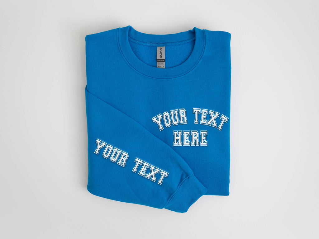 CUSTOM Pocket & Sleeve Embossed Puff Print Unisex Sweatshirt
