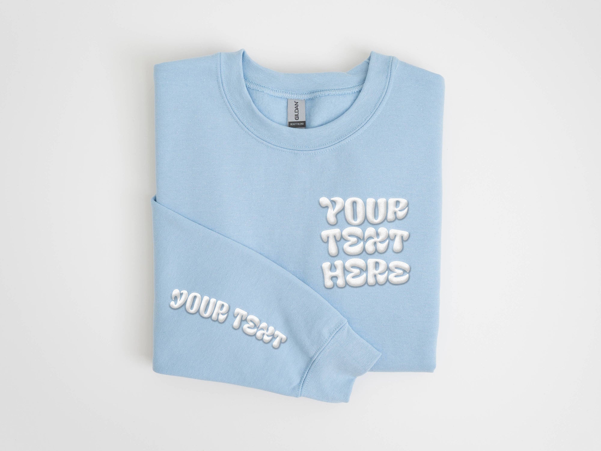 CUSTOM Pocket & Sleeve Embossed Puff Print Unisex Sweatshirt