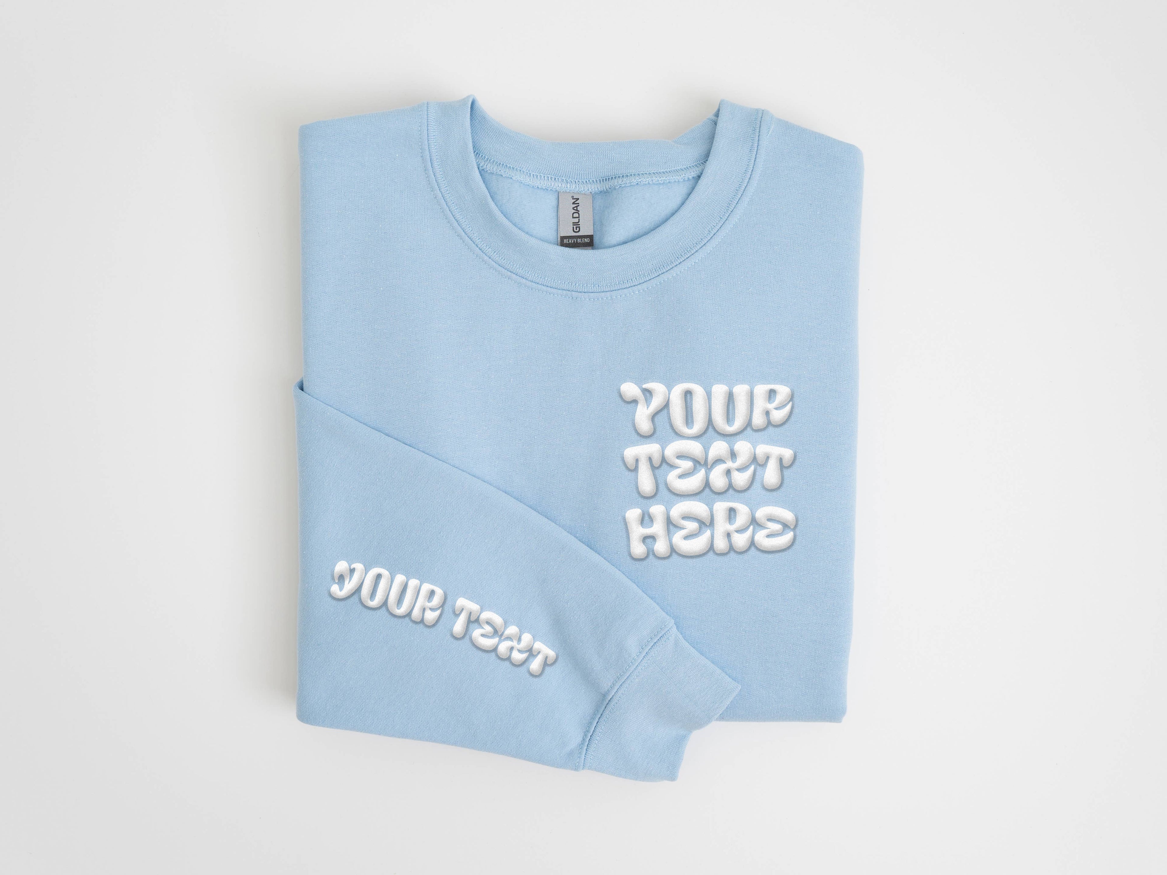 CUSTOM Pocket & Sleeve Embossed Puff Print Unisex Sweatshirt