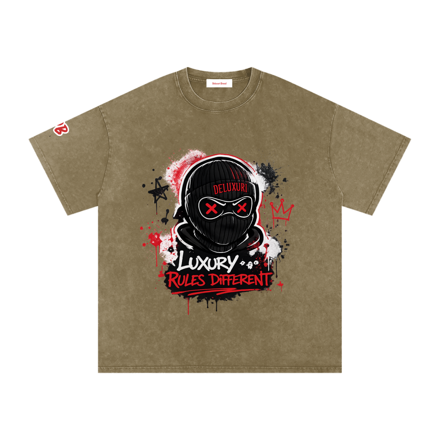 Deluxuri Snow Washed Oversized Cotton T-Shirt