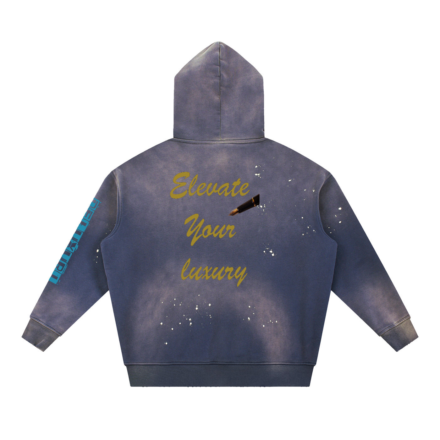 Vintage Washed Frayed Fleece Hoodie