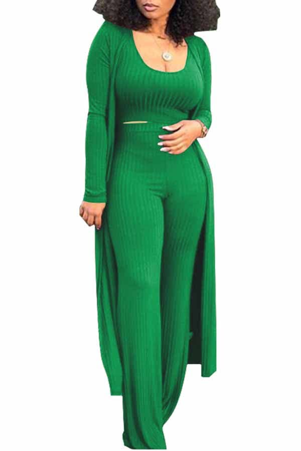 MB FASHION RIBBED CARDIGAN AND CROP TOP 3 PCS SET 9294LY