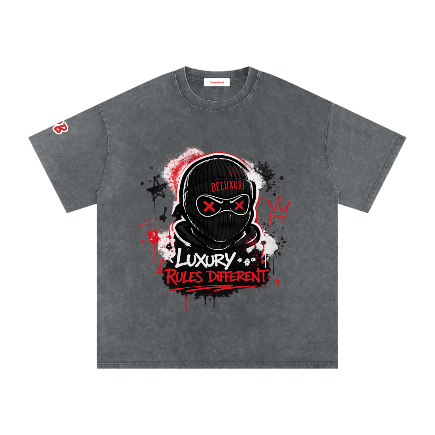 Deluxuri Snow Washed Oversized Cotton T-Shirt
