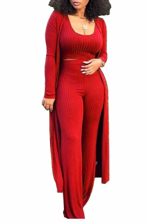 MB FASHION RIBBED CARDIGAN AND CROP TOP 3 PCS SET 9294LY